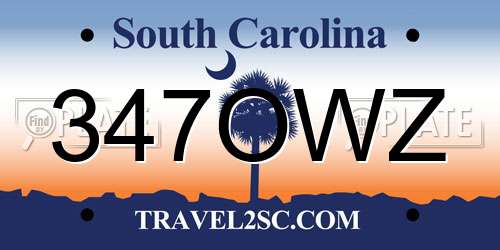 347OWZ South Carolina License Plate