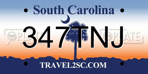 347TNJ South Carolina License Plate