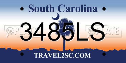 3485LS South Carolina License Plate