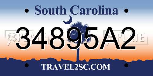 34895A2 South Carolina License Plate