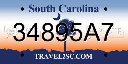 34895A7 South Carolina License Plate