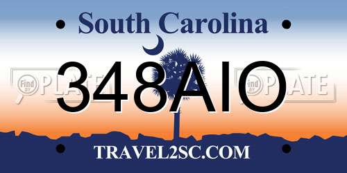 348AIO South Carolina License Plate
