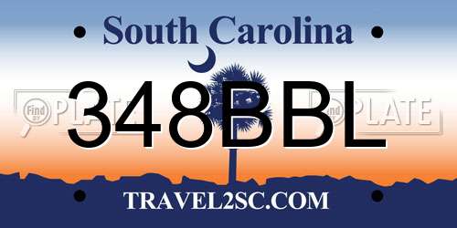 348BBL South Carolina License Plate