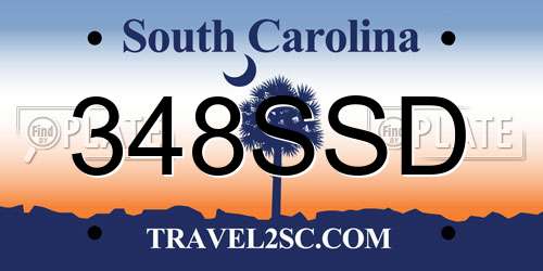 348SSD South Carolina License Plate