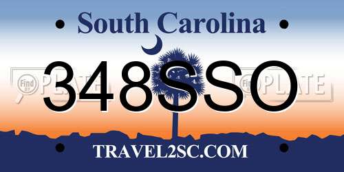 348SSO South Carolina License Plate