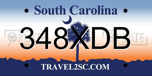 348XDB South Carolina License Plate