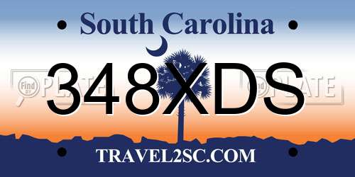 348XDS South Carolina License Plate