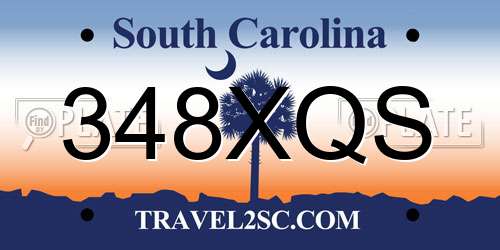 348XQS South Carolina License Plate