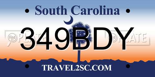 349BDY South Carolina License Plate