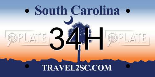 34H South Carolina License Plate