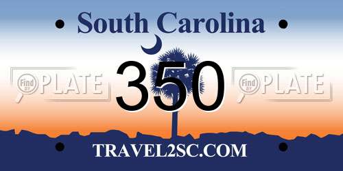 350 South Carolina License Plate