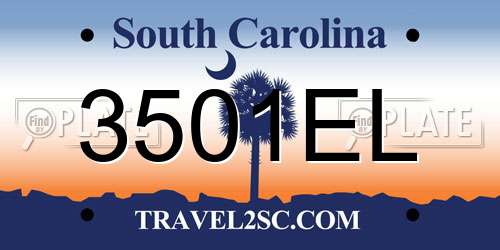 3501EL South Carolina License Plate