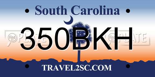 350BKH South Carolina License Plate