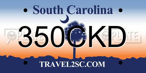 350CKD South Carolina License Plate