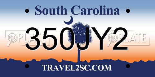 350JY2 South Carolina License Plate