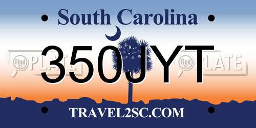 350JYT South Carolina License Plate