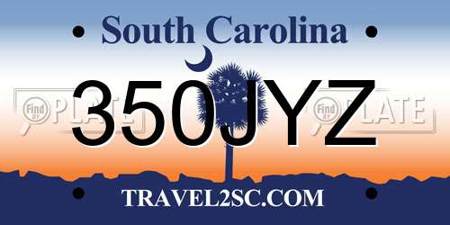 350JYZ South Carolina License Plate