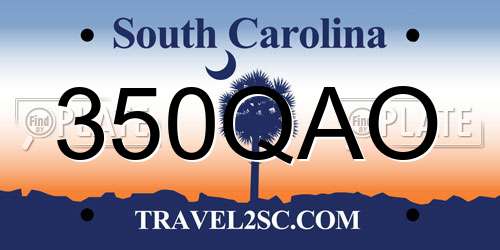 350QAO South Carolina License Plate