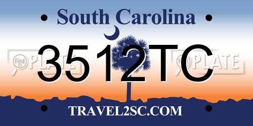 3512TC South Carolina License Plate