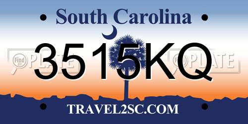 3515KQ South Carolina License Plate