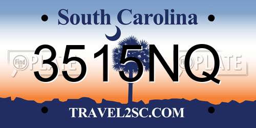 3515NQ South Carolina License Plate