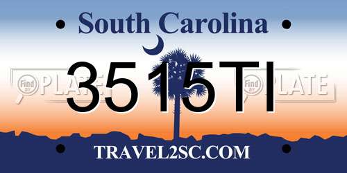 3515TI South Carolina License Plate