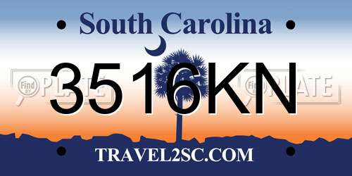 3516KN South Carolina License Plate