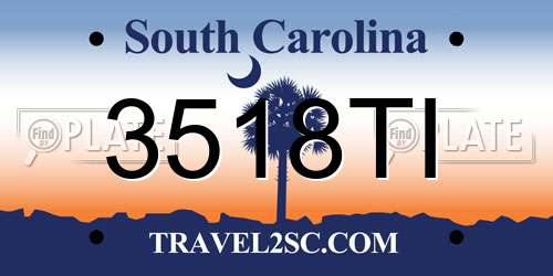 3518TI South Carolina License Plate