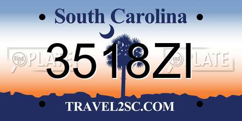 3518ZI South Carolina License Plate