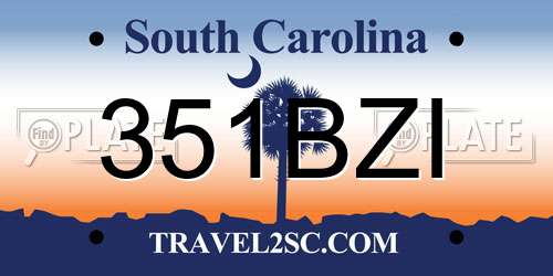 351BZI South Carolina License Plate