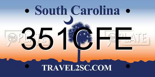 351CFE South Carolina License Plate