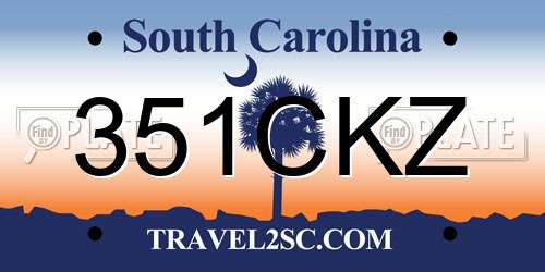 351CKZ South Carolina License Plate
