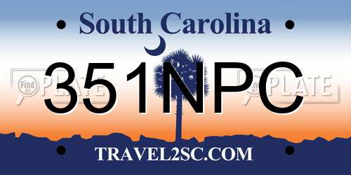 351NPC South Carolina License Plate