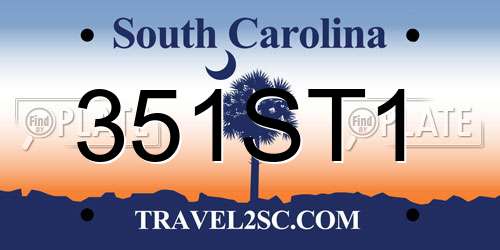 351ST1 South Carolina License Plate