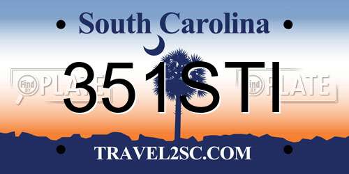 351STI South Carolina License Plate