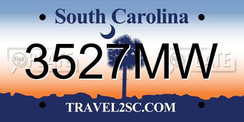 3527MW South Carolina License Plate