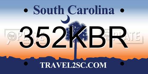 352KBR South Carolina License Plate