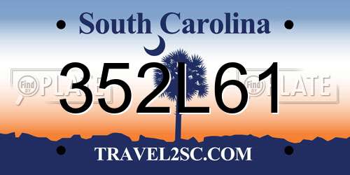 352L61 South Carolina License Plate