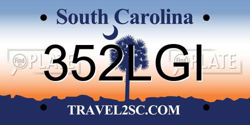 352LGI South Carolina License Plate