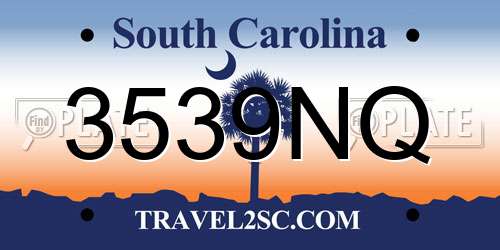 3539NQ South Carolina License Plate
