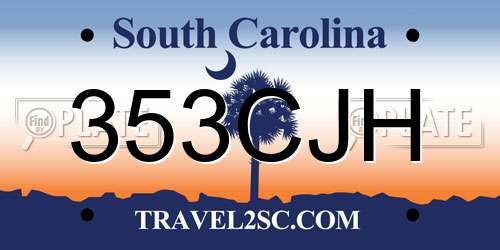 353CJH South Carolina License Plate