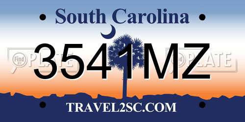 3541MZ South Carolina License Plate