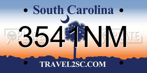 3541NM South Carolina License Plate