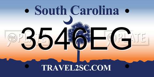 3546EG South Carolina License Plate