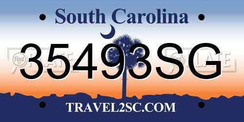 35493SG South Carolina License Plate