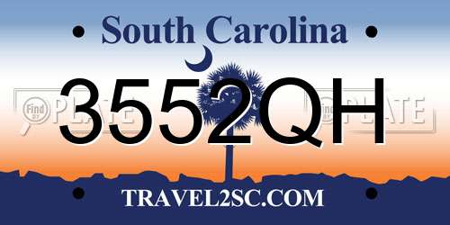 3552QH South Carolina License Plate