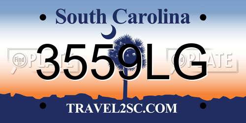 3559LG South Carolina License Plate