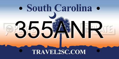 355ANR South Carolina License Plate