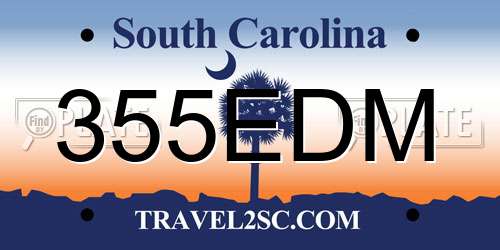 355EDM South Carolina License Plate