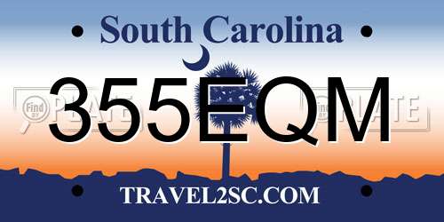 355EQM South Carolina License Plate